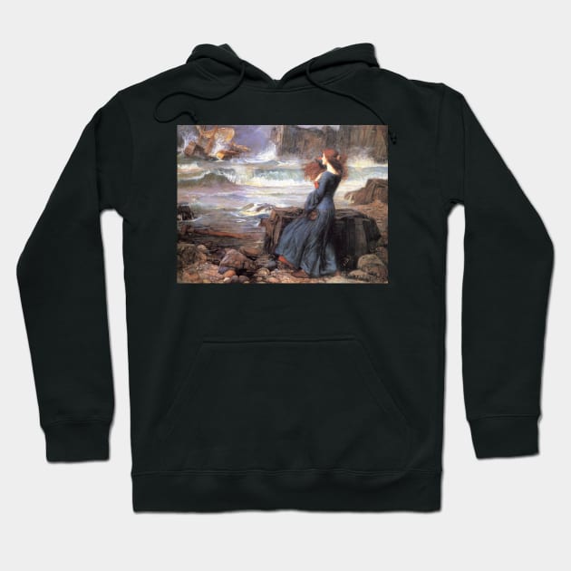 Miranda - The Tempest by John William Waterhouse Hoodie by Classic Art Stall